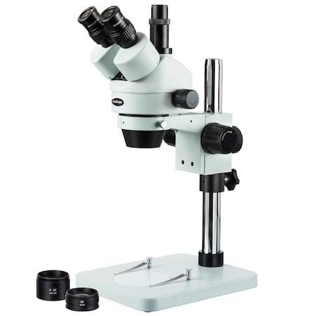 Amscope 3.5X-90X Zoom Trinocular Stereo Microscope With Table Pillar Stand SM-1TSZ-V203